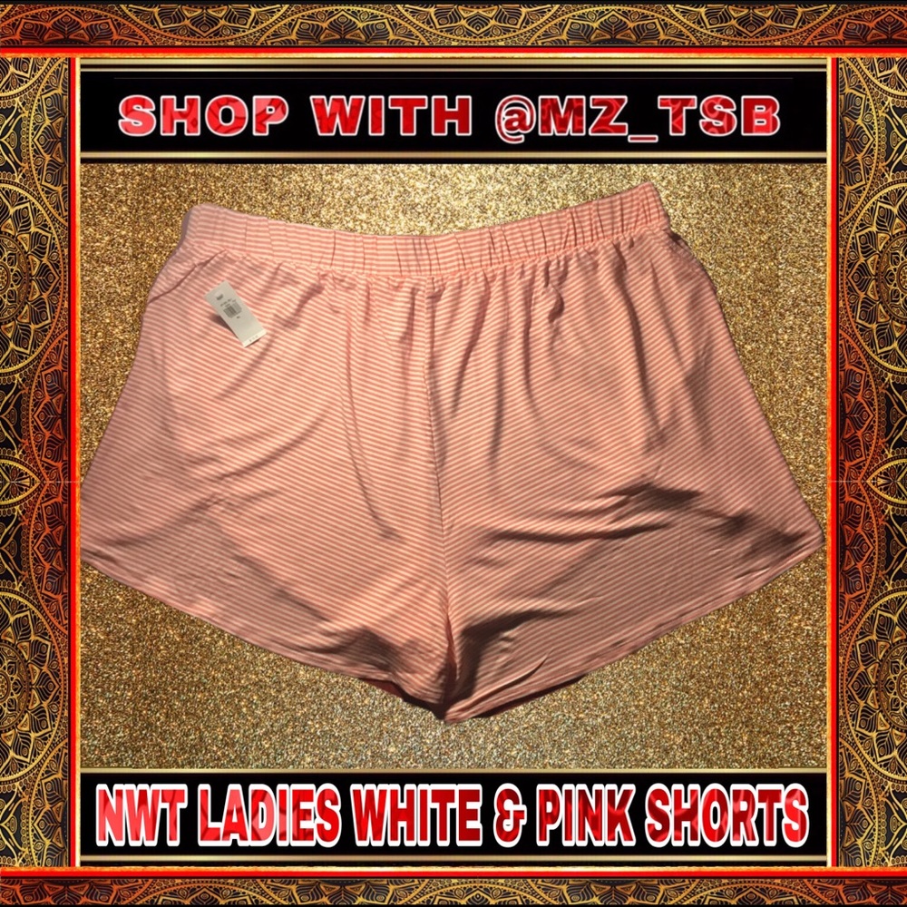 💗⚪️ NWT LADIES WHITE & PINK SHORTS ⚪️💗